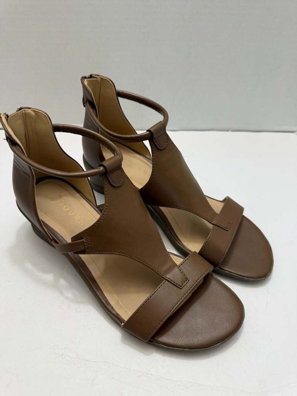 Journee Collection Trayle Wedge Sandal in Brown